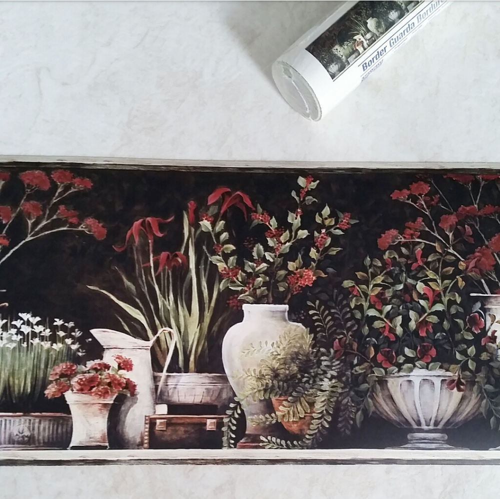 Wallpaper Border Moody Black Vases Boho Farmhouse Country